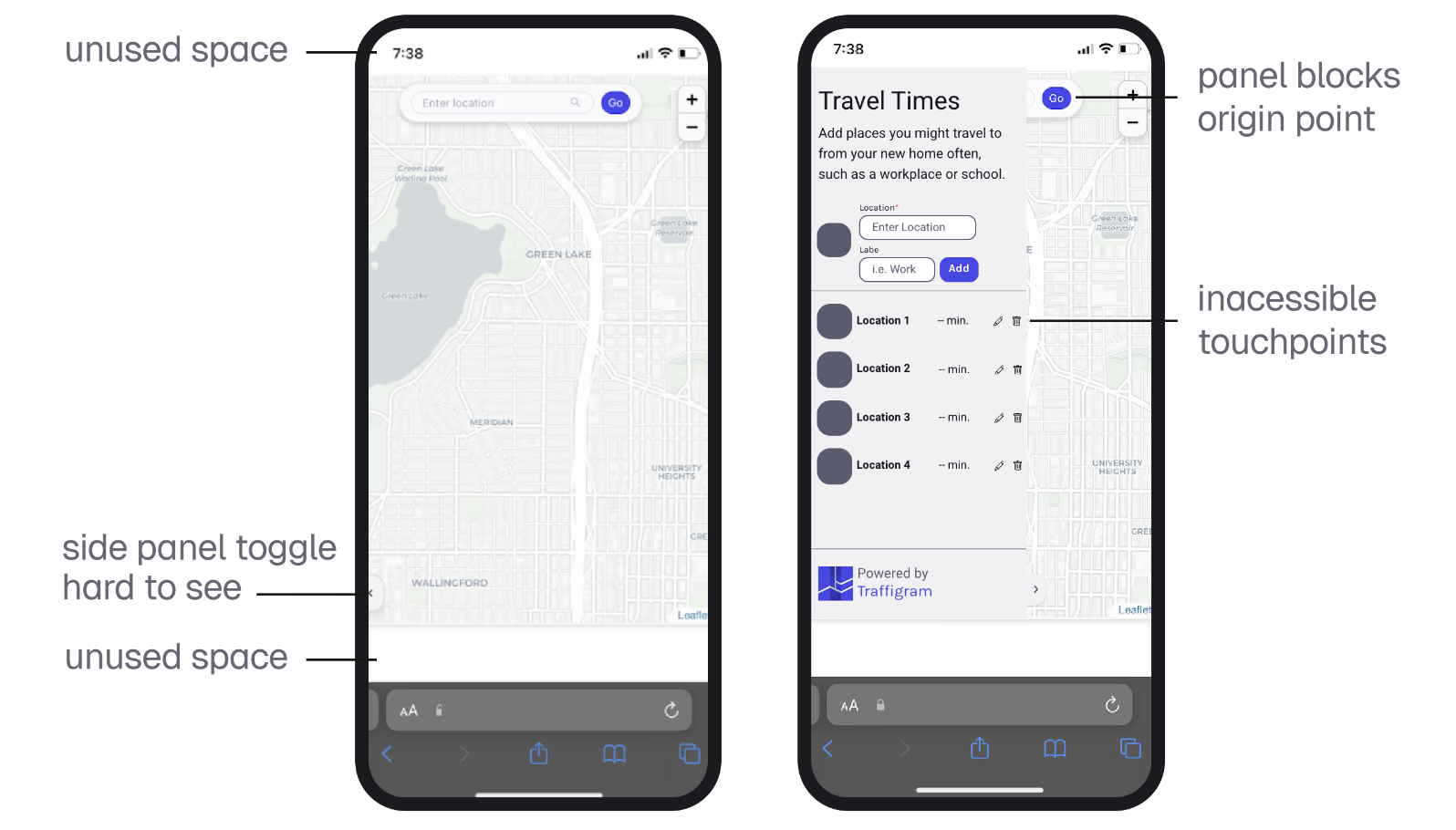 Photo of the Viata mobile app before the redesign